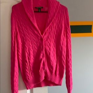 Cute Pink Ralph Lauren Cardigan with Pockets